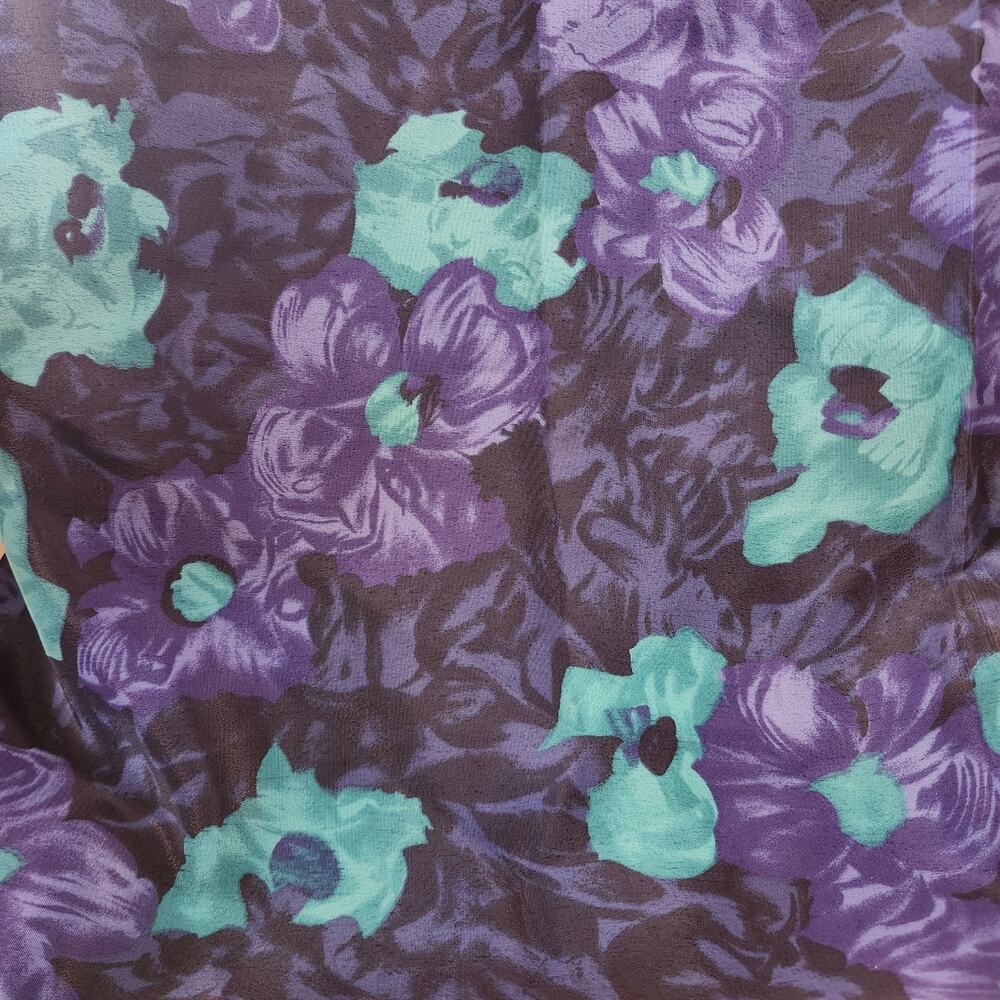2-1/2 Yards Turquoise Purple Black Fabric 44in Wide B35